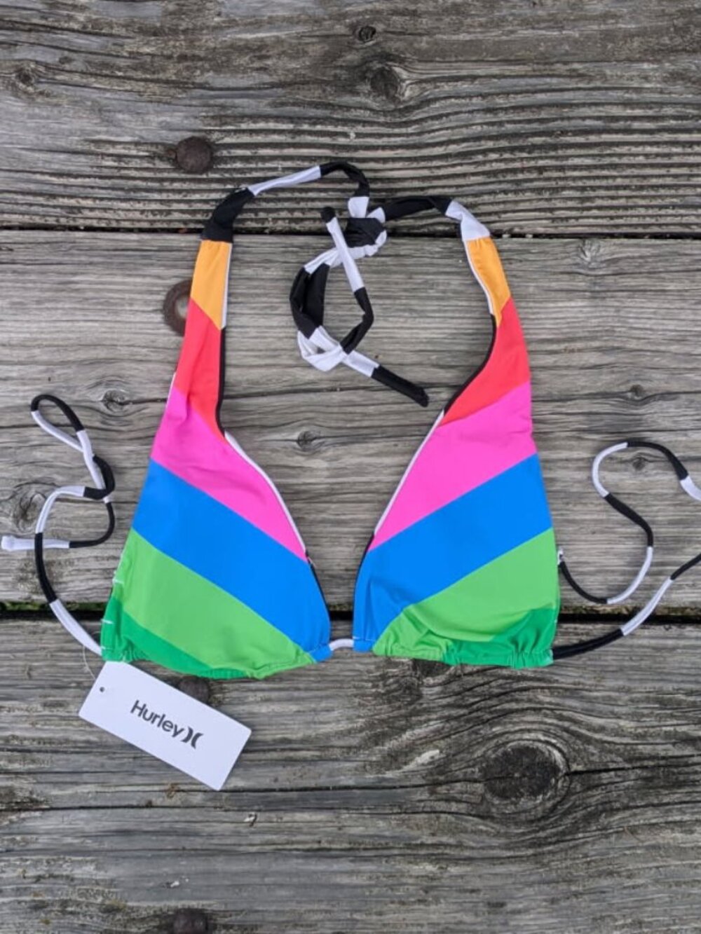 Hurley  Black and White Bikini Reversable NWT - Picture 3 of 12